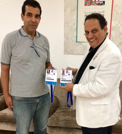 The President of Association of African sports Confederations Major General Ahmed Nasser received the African games accreditation card Rabat 2019