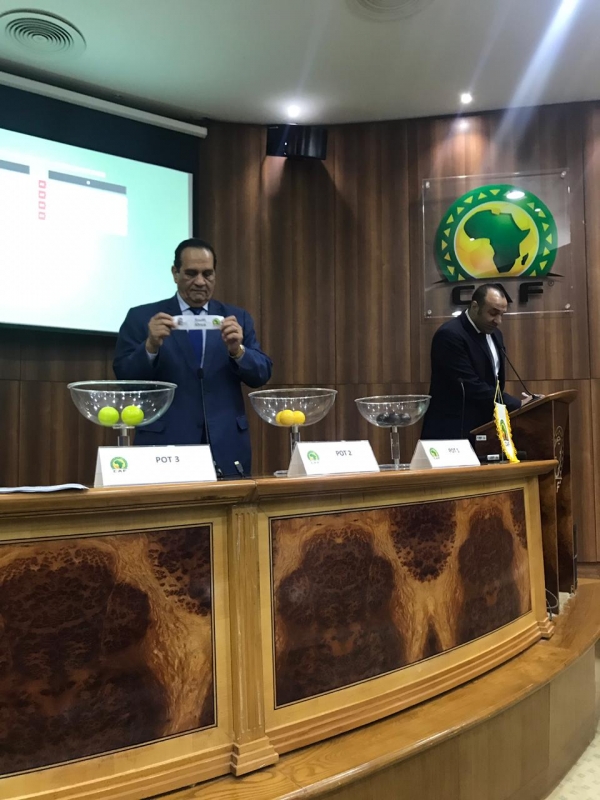 The president of the UCSA draws the draw of the football tournament participants in the African Games in Morocco 2019